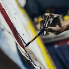 L'atelier peinture d'un team buidling créatif