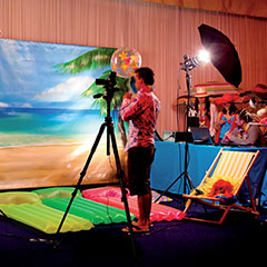 Décors de fond sur le thème de la plage pour un photocall