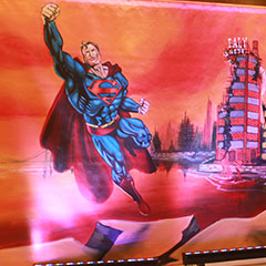 fresque peinte représentant Superman