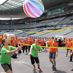 challenge multi-activité olympiades avec l'animation skis géants olympiades avec l'animation volley ball