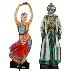 silhouette d'indiens en costume traditionnel