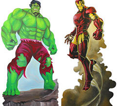 Hulk et Ironman géant pour décors de super-héros